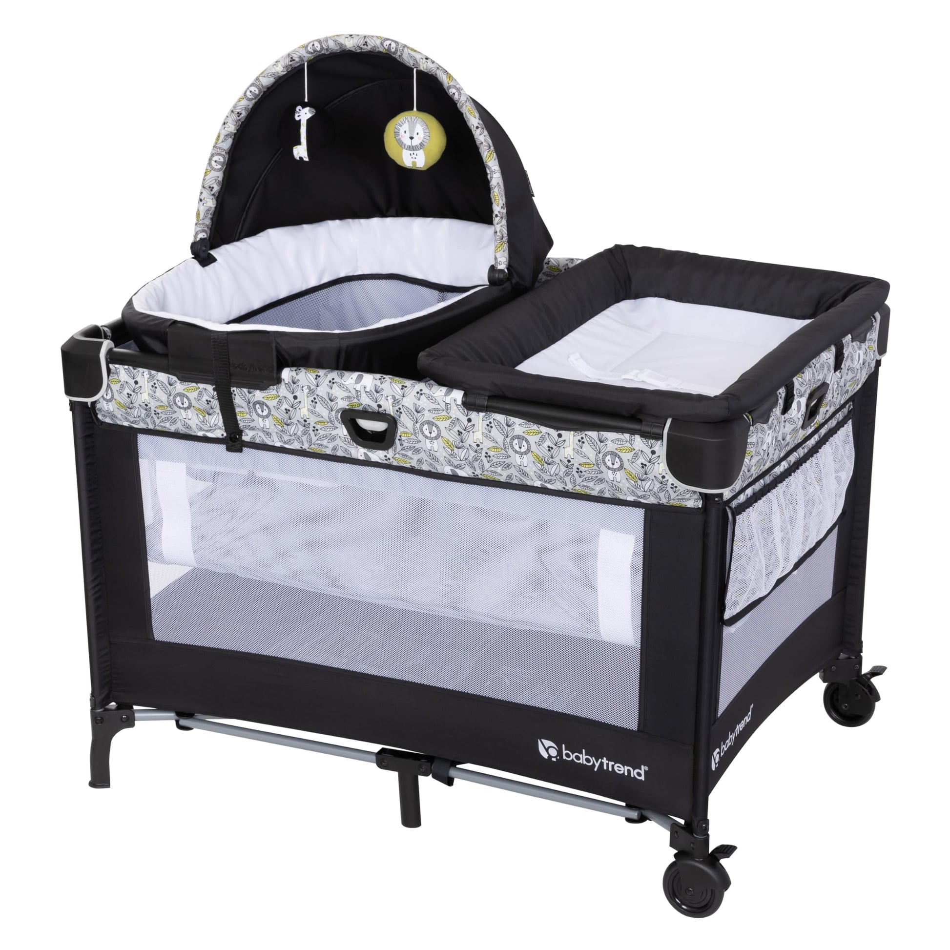 Baby Trend Nursery Den Playard With Snooze Pod And Flip Over Changer, Hidden Jungle Trio