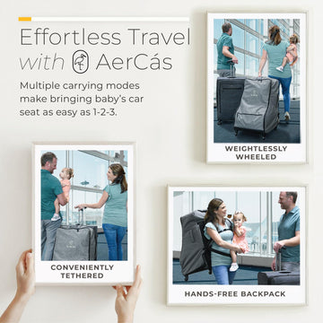 The Little Stork Car Seat Travel Bag With Wheels - 3 In 1 Padded Carseat Carrier Backpack With Extra Storage To Cover All Your T