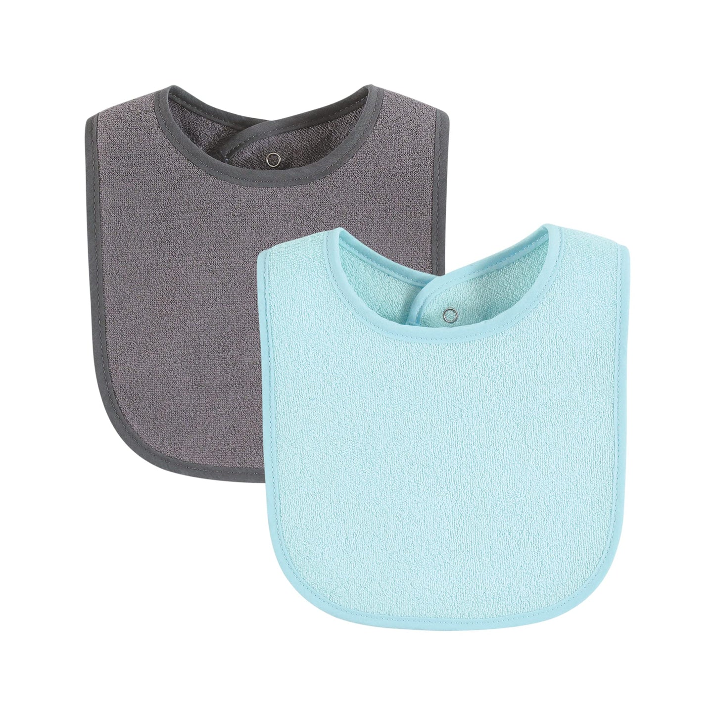 Hudson Baby Unisex Baby Drooler Bib With Waterproof Lining, Gray Orange, One Size