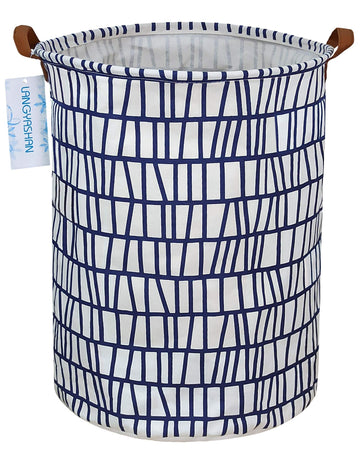 Langyashan Laundry Basket Canvas Fabric Collapsible Organizer Basket For Storage Bin Toy Bins Gift Baskets Bedroom Clothes Child
