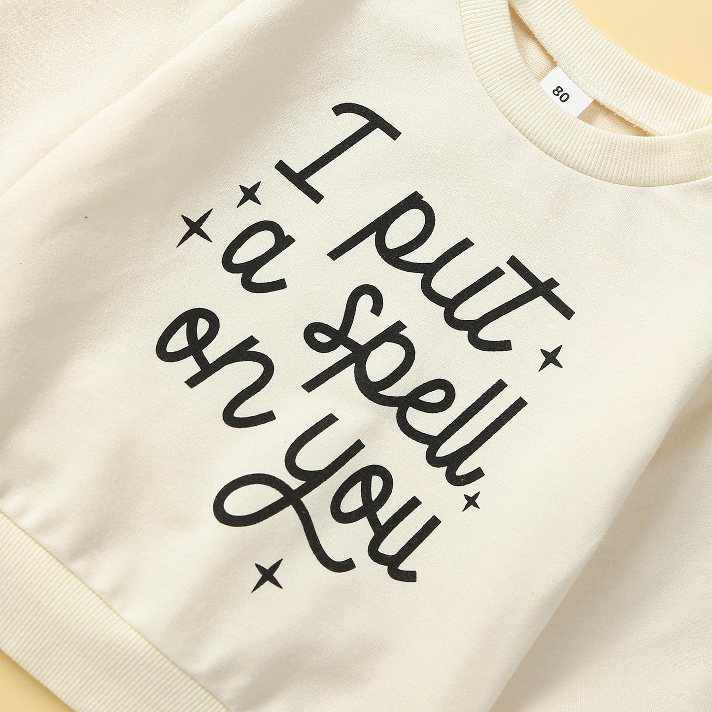 Wallarenear Toddler Kids Sweatshirts Halloween Outfits Letter Print Long Sleeve Shirt Crewneck Pullover Fall Sweater Clothes (Cr
