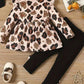 Doresbebe 18-24 Month Girl Clothing Baby Girl Clothes Toddler Girl Outfits Fall Leopard Shirt Fall Cute Ruffle Solid Black Pants