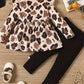 12 Month Girl Clothes Baby Girl Clothes Toddler Girl Outfits Fall Cute Ruffle Leopard Shirt +Solid Black Pants Set Infant Winter