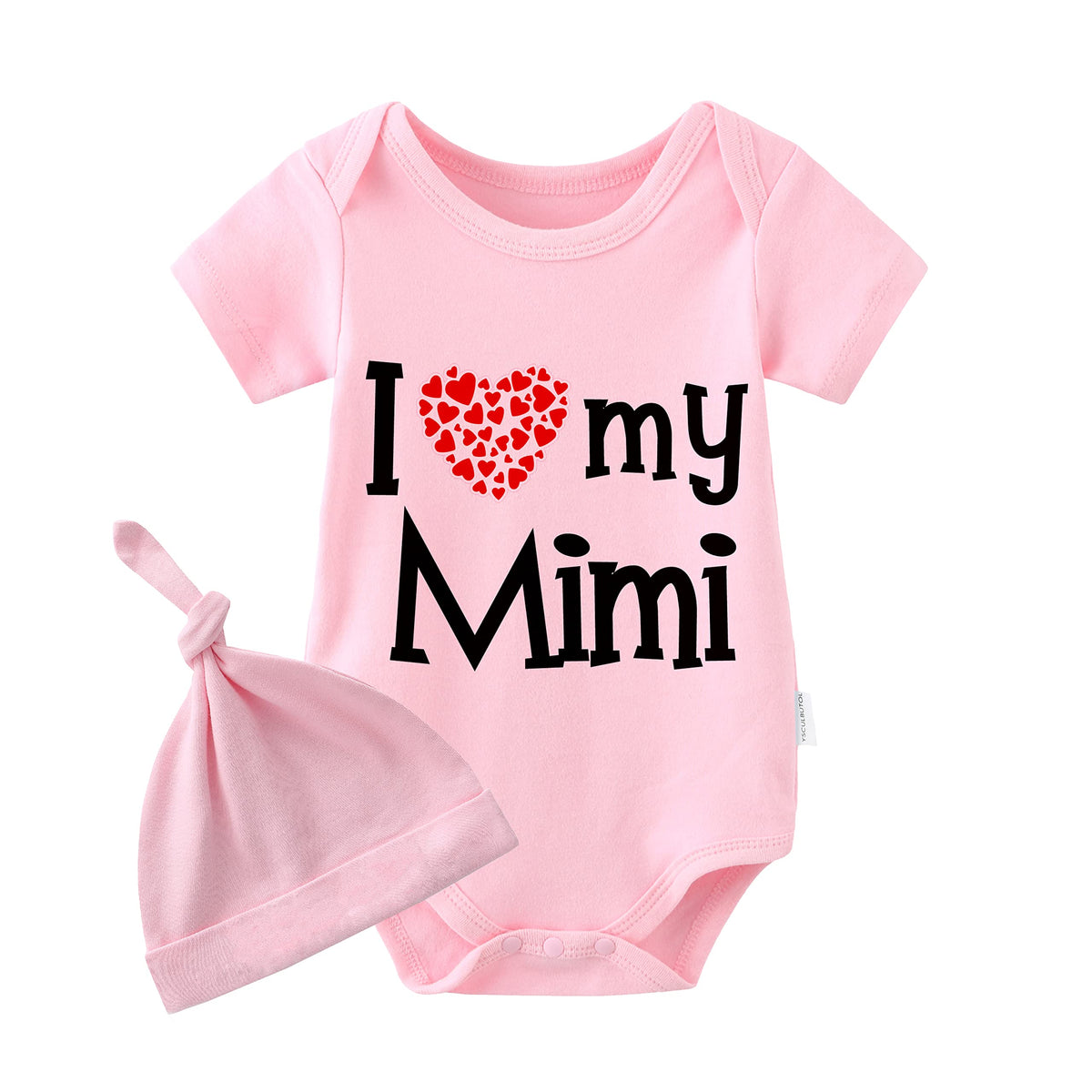 Ysculbutol Baby Twins Bodysuit I Love My Mimi Cute Baby Clothes Baby Shower Outfit Baby Girl Christmas Clothes(Pink Hayi Love Mi