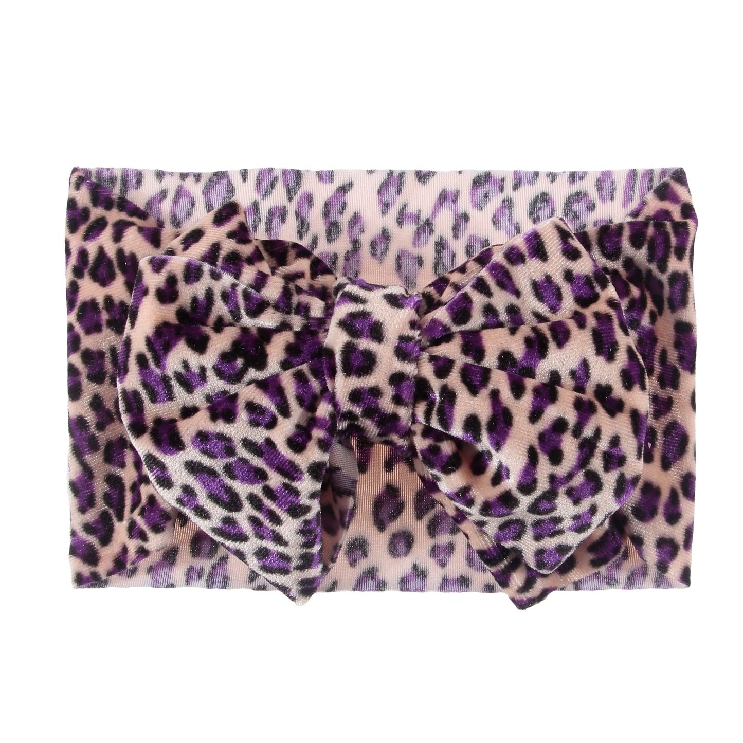 Nishine 5Pcs Baby Girls Soft Wide Leopard Hair Turban Head Wraps Kids Stretchy Knotted Bows Headband For Children Hair Accessori