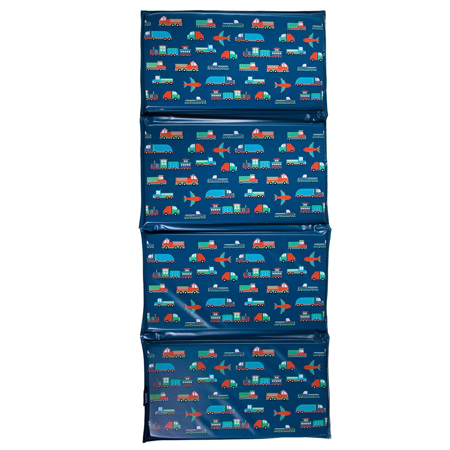 Wildkin Kids Vinyl Nap Mat - Foldable, Durable Rest Mat For Daycare & Preschool - Transportation