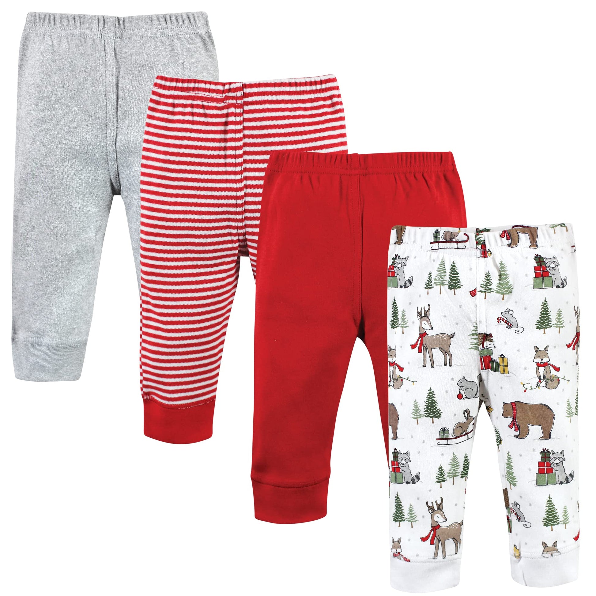 Hudson Baby Unisex Baby Cotton Pants and Leggings, Christmas Forest, 912 Months