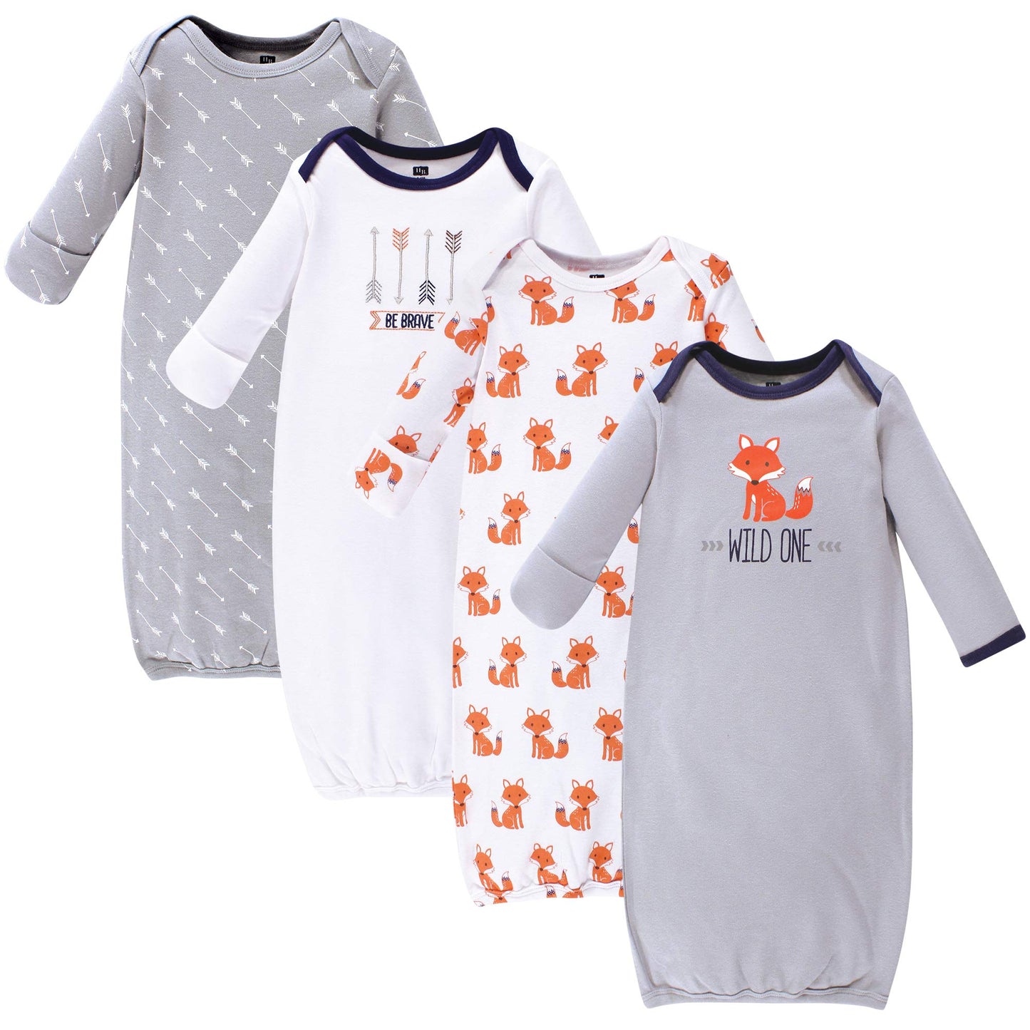 Hudson Baby Unisex Cotton Gowns, Wild One, 0-6 Months