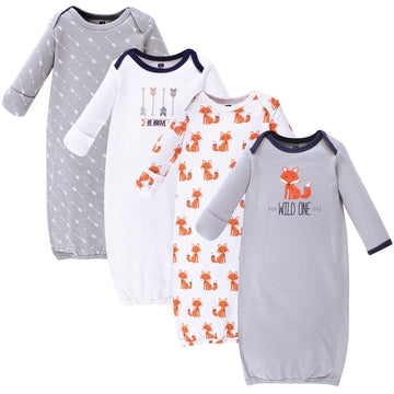Hudson Baby Unisex Cotton Gowns, Wild One, 0-6 Months