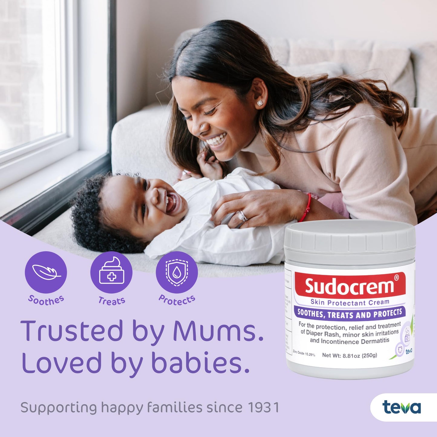 Sudocrem Skin Protectant Cream - Diaper Rash Cream For Baby - Soothes, Treats, And Protects, For The Relief, Treatment, And Prev