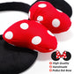 Odocare Handmade Mouse Ears Headband For Women And Girls, 3D Polka Dot Bow Minnie Ears Costume Accessories(Red-White Dots)
