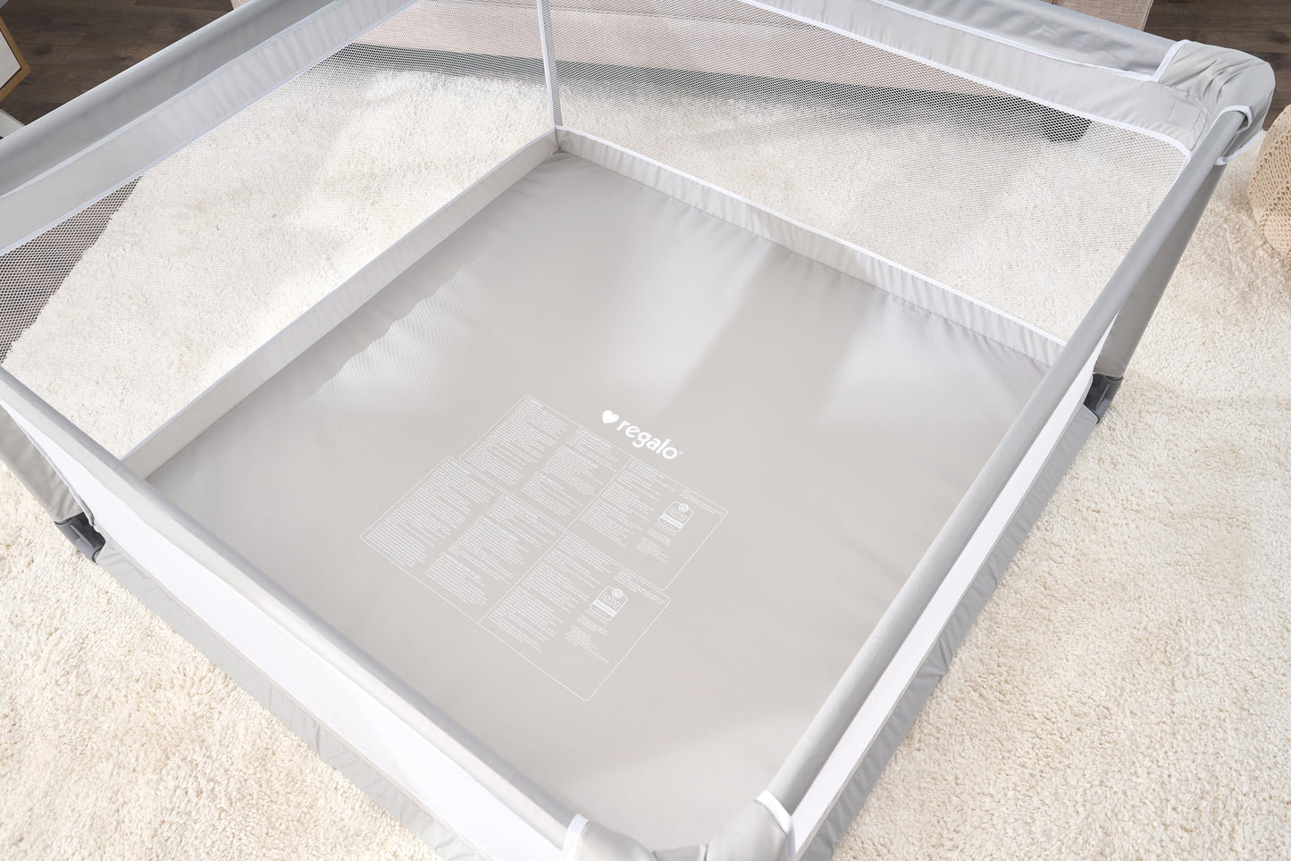 Regalo Soft Sided Playpen For Babies And Toddlers, Award Winning Brand Gray Mesh, For 6 To 24 Months Old, 27 Inches Tall, Indoor