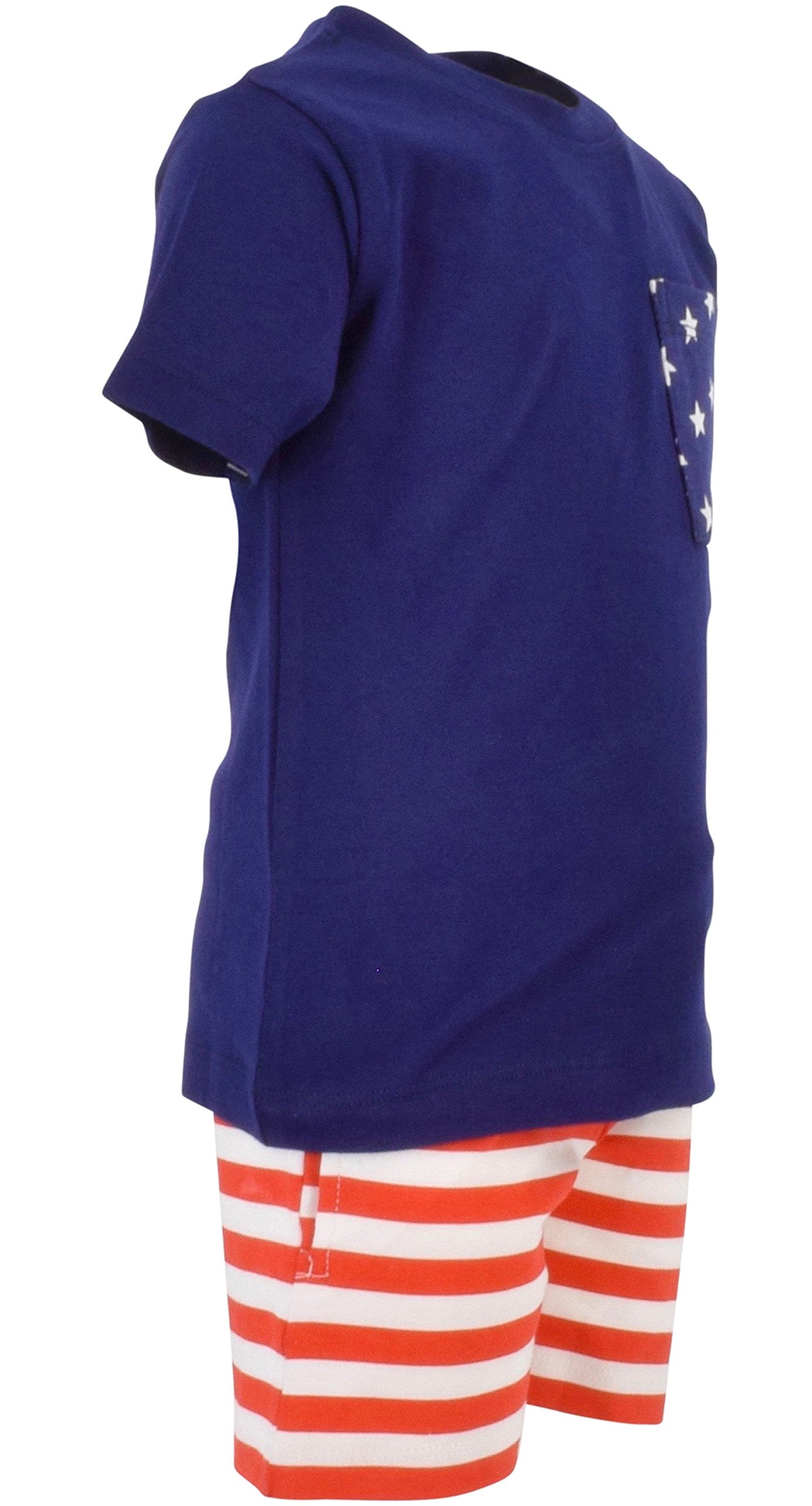 Unique Baby Boys Patriotic 4Th Of July 2-Piece Summer Outfit (3T, Blue)
