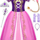 Avady Princess Dress Girls Princess Dresses Up Halloween Costumes Birthday Party Christmas Costume