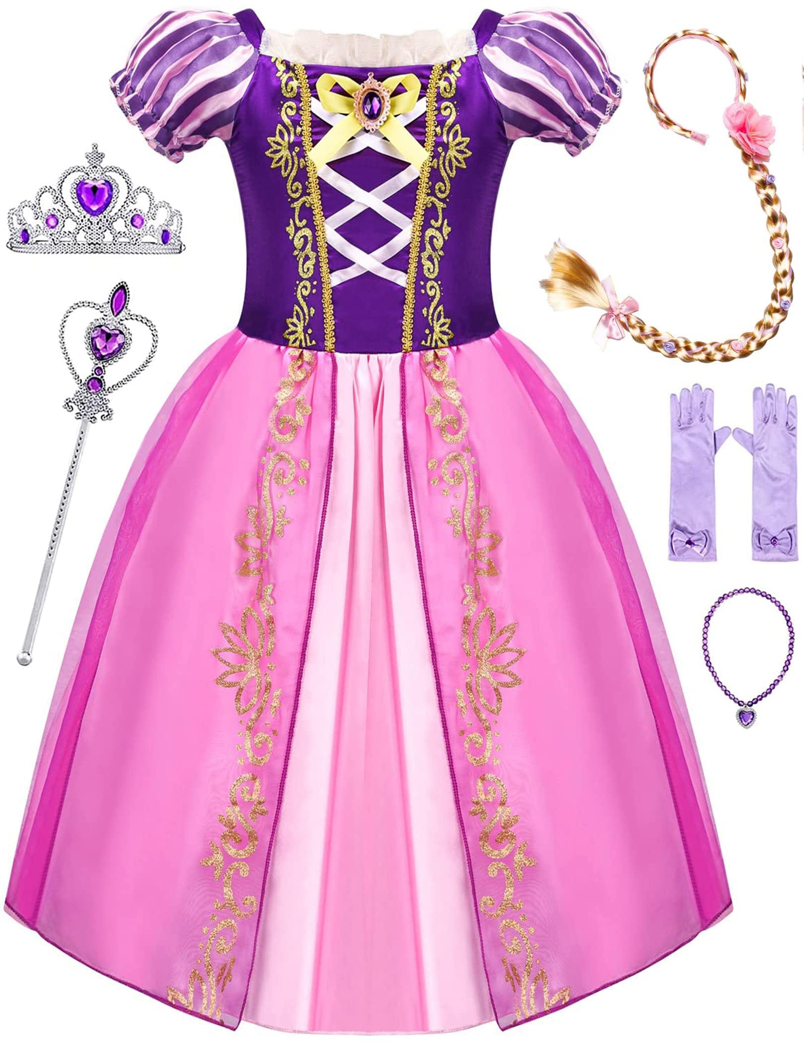 Avady Princess Dress Girls Princess Dresses Up Halloween Costumes Birthday Party Christmas Costume