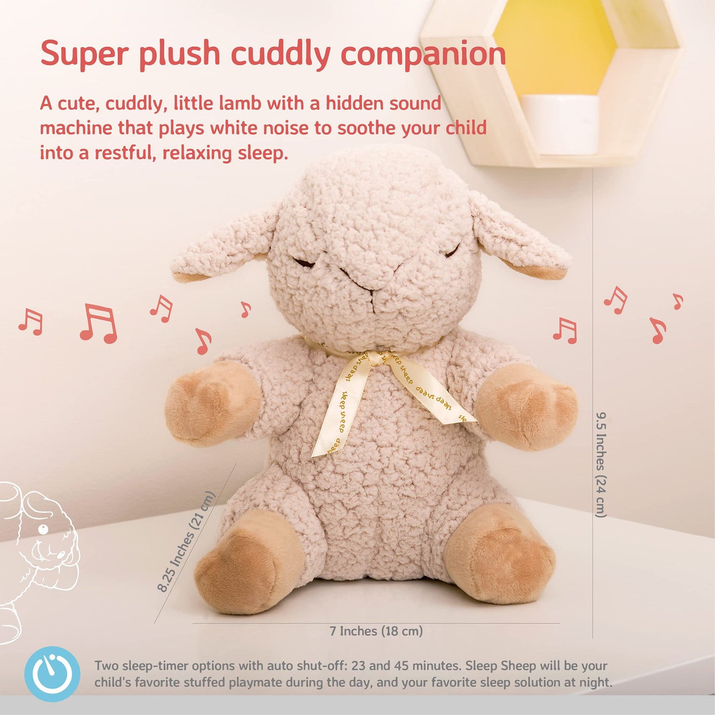 Cloud b Sound Machine with White Noise Soothing Sounds | Cuddly Stuffed Animal | Adjustable Settings and Auto-Shutoff | Sleep Sh