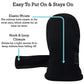N'Ice Caps Little Kids And Baby Easy-On Sherpa Lined Fleece Mittens - 2 Pair Pack (Royal/Black Pack - Infant No Thumbs, 6-18 Mon