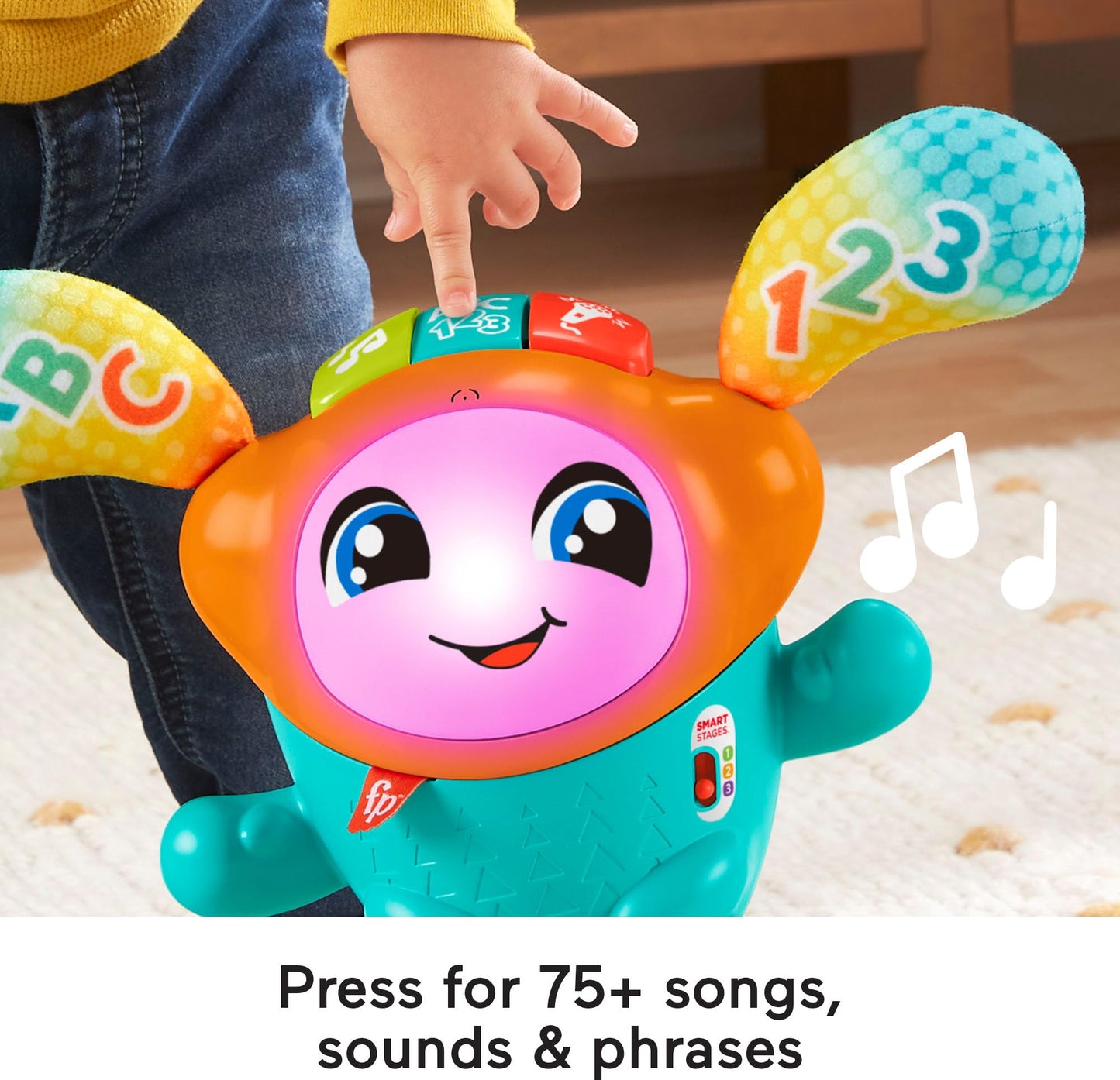 Fisher-Price Baby & Toddler Learning Toy DJ Bouncin Beats with Music Lights & Bouncing Action for Ages 9+ Months