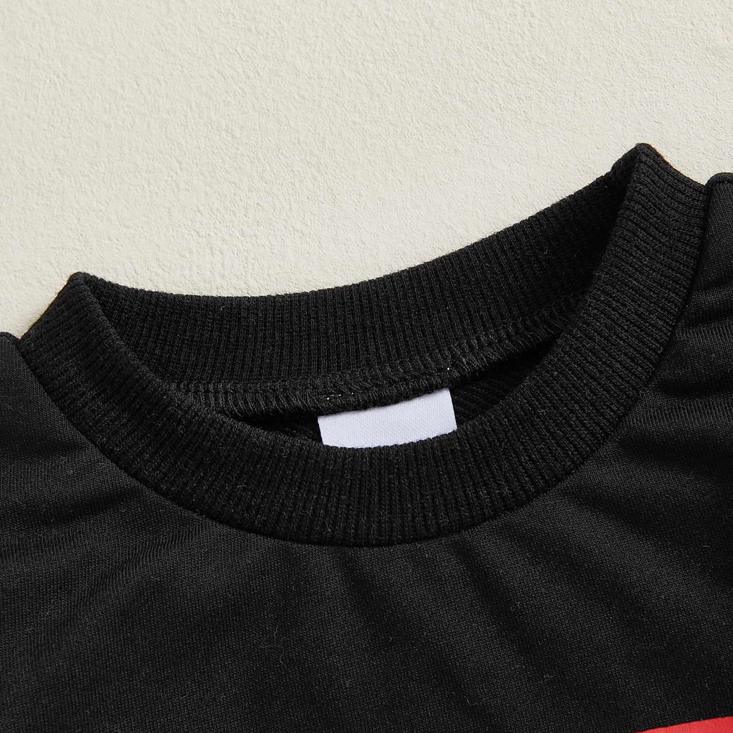 Baby Boy Fall Clothes Set Long Sleeve Letter Print Sweatshirt Pants Valentines Day Outfits 6 12 18 24 Months 2T (Snacks Black, 2