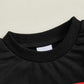 Baby Boy Fall Clothes Set Long Sleeve Letter Print Sweatshirt Pants Valentines Day Outfits 6 12 18 24 Months 2T (Snacks Black, 6