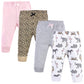 Hudson Baby Unisex Baby Cotton Pants and Leggings Modern Pink Safari, 9-12 Months