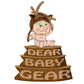 Dear Baby Gear Deluxe Baby Car Seat Canopy Cover, Tribal Woodland Forest Animals, Dot, White