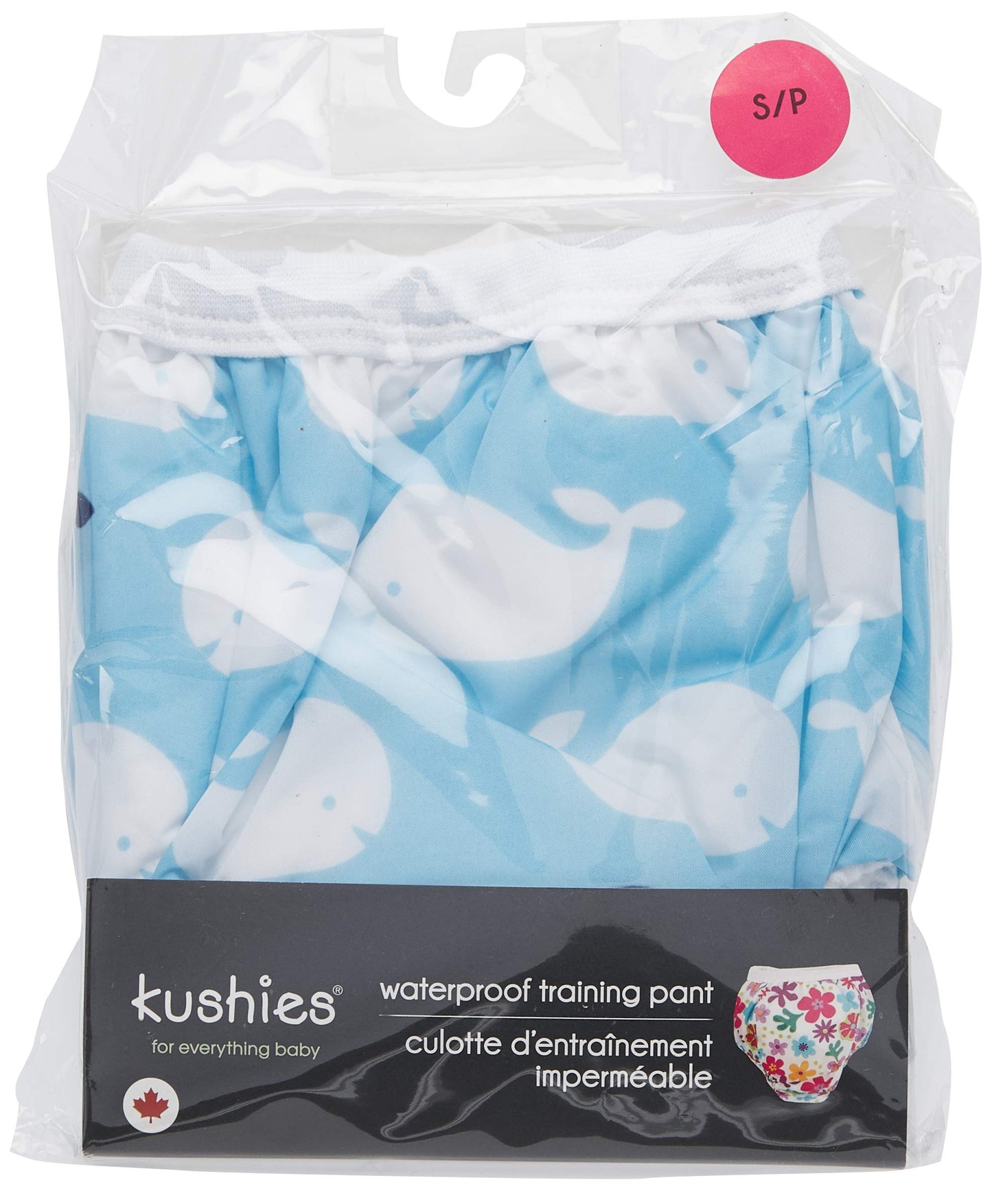 Kushies Baby Waterproof Training Pant, 22-29 Pounds, Blue Whales, Small