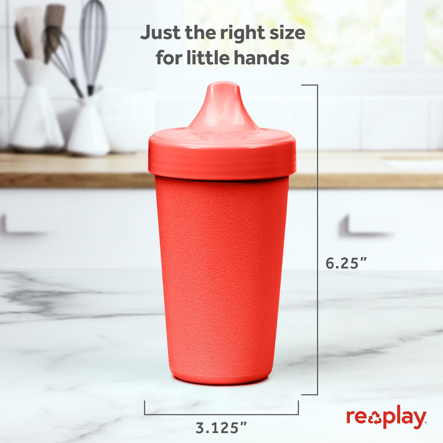 Re-Play Made In Usa 10 Oz. Sippy Cups For Toddlers, Pack Of 4 - Reusable Spill Proof Cups For Kids, Dishwasher/Microwave Safe -