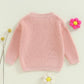 Amnnchya Toddler Infant Baby Girl Knit Sweater Big Sister Little Sister Matching Outfits Long Sleeve Pullover Sweatshirt (Pink F