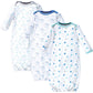 Luvable Friends Unisex Baby Cotton Gowns, Boy Elephant Stars, Preemie/Newborn