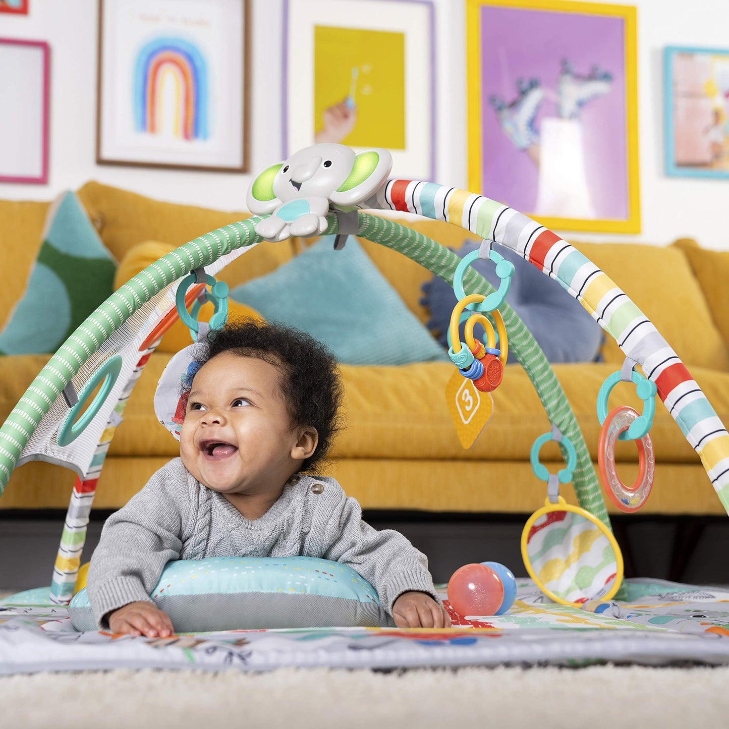Bright Starts 5-In-1 Your Way Ball Play - Jumbo Play Mat Converts To Ball Pit Baby Gym, Newborn To Toddler - Totally Tropical (G
