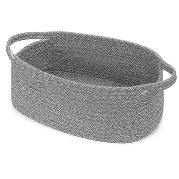Small Woven Cotton Rope Basket Cute Baby Gift Baskets Empty Decorative Storage Basket For Organizing Shelves Closet Baby Nursery