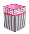Bacati Collapsible Storage Hamper, Elephants, Pink/Grey, One Size