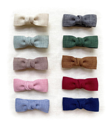 Baby Girls Tiny Hair Bow Clips, 10Pcs Boutique Fully Lined Hair Pins Mini Baby Barrettes Accessories For Infants Toddlers Fine H