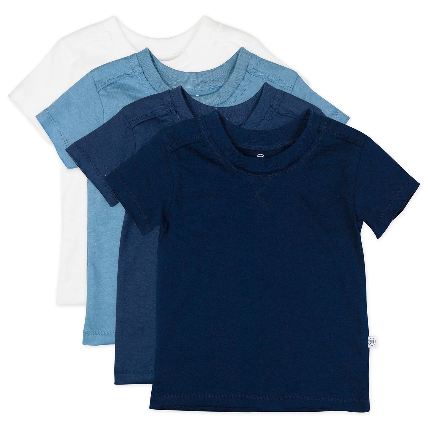 Honestbaby Unisex Baby Organic Cotton Short Sleeve T-Shirt Multi-Packs T Shirt, Blue Ombre, 24 Months Us