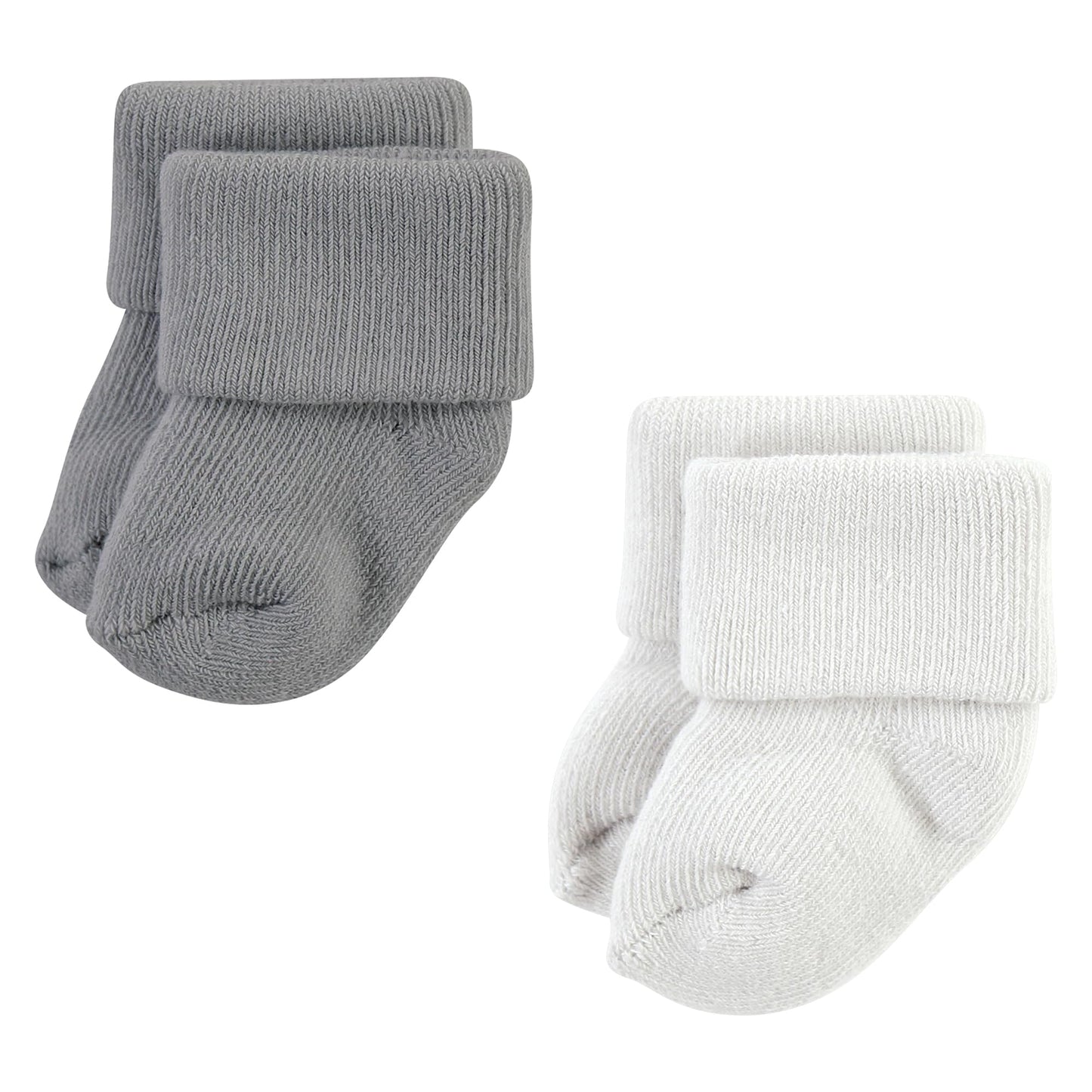 Hudson Baby Unisex Baby Cotton Rich Newborn And Terry Socks, Gray Stripe 12 Pack, 6-12 Months