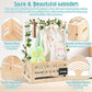 Jupwalz Wooden Baby Shower Crate Closet With Hangers, Letters, Dividers - Easy Assembly Basket For Newborn Boys Girls - Pregnanc