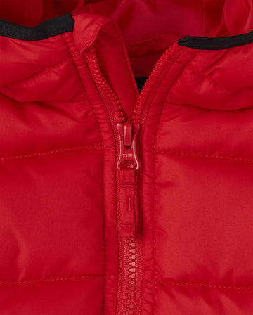 The Children'S Place Baby Boys Toddler Medium Weight Puffer Jacket, Wind, Water-Resistant, Red, 2T