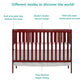 Dream On Me Synergy 5-in-1 Convertible Full-Size Baby Crib - Cherry, Greenguard Gold & JPMA Certified, Converts to Toddler Bed,