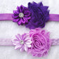 QandSweet Baby Girl Headbands with Polygonal Flower Inlay Rhinestone for Photography (16 Pack)