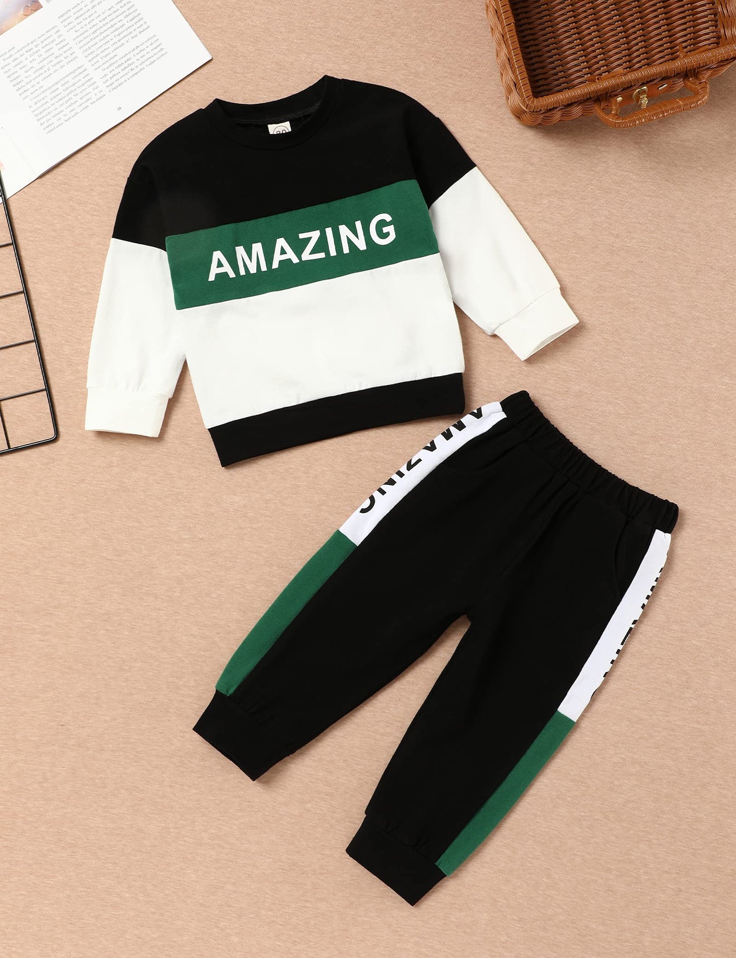 Menglang Toddler Boy Clothes 2T 3T Letter Long Sleeve Tops Toddler Sweatshirt Pants 2Pcs Set Toddler Outfits For Boys Toddler Bo