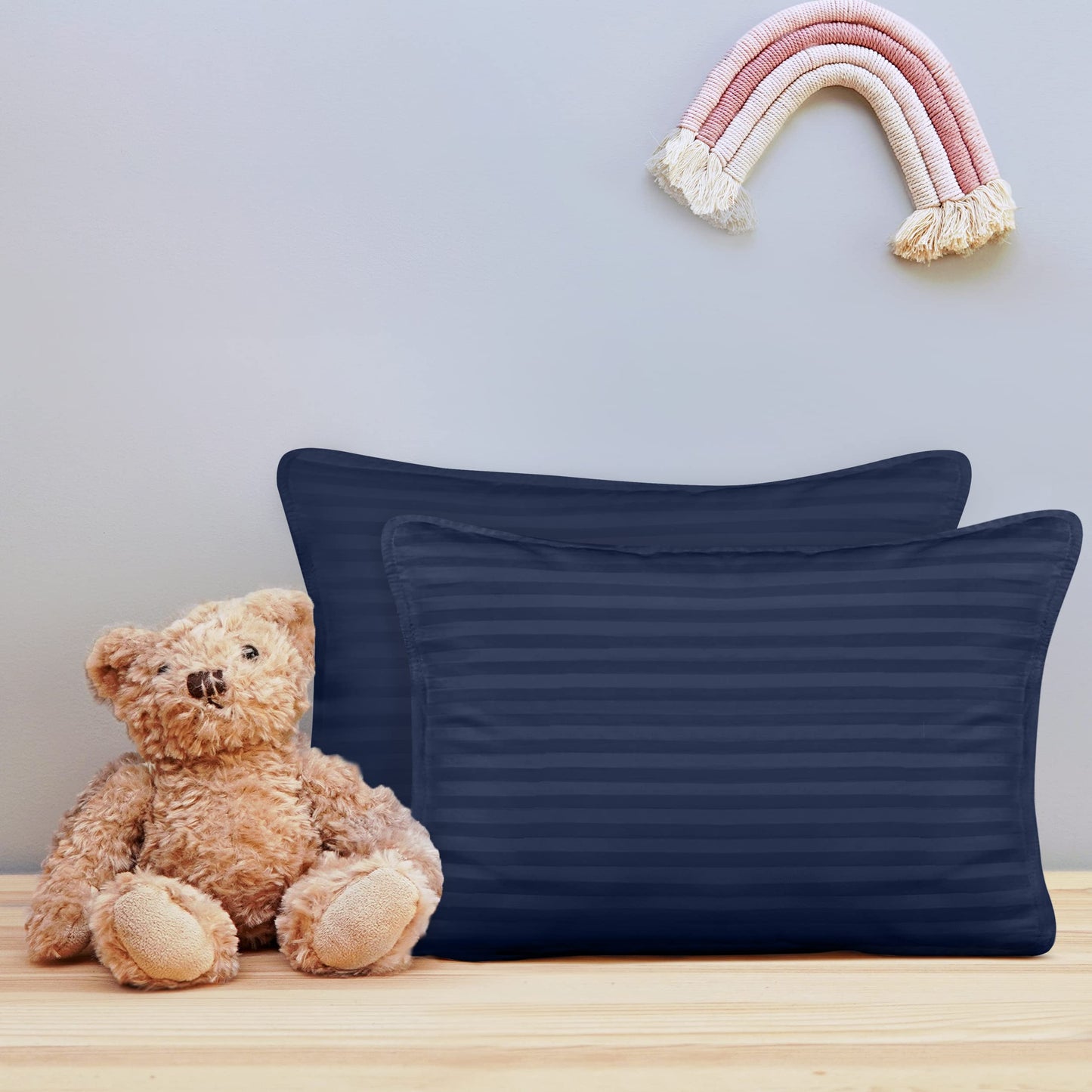 Utopia Bedding Toddler Pillow (Navy, 2 Pack), 13X18 Pillows For Sleeping, Soft And Breathable Cotton Blend Shell, Small Kids Pil