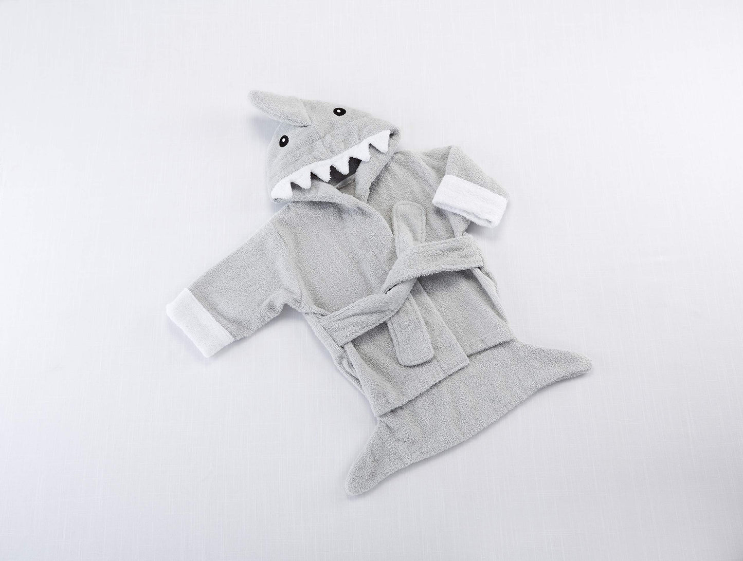 Baby Aspen Gray Baby Shark Hooded Towel Robe,Let The Fin Begin Baby Shower Gifts 0-9 Months, Baby Bath Towel/Spa Robe