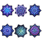 BVCY Flow Star(UV Reactive) Spinning Cloth Beginners Juggling and Skill Toy Easy to Rotate Double Sided Printing Dapo Star Blue&