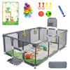 Magnelogy Large Baby Playpen with Foldable Mat - 71  47 Indoor Outdoor Playpen for Babies and Toddlers - Basketball Hoop, Soccer