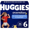 Huggies Size 6 Overnites Baby Diapers: Overnight Diapers, Size 6 (35+ Lbs), 36 Ct