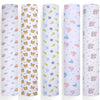 Threads & Yarn Organic Muslin Cotton Swaddle Wrap for New Born, 100 cm x 100 cm, Multicolor, Pack of 5 (Mixed)