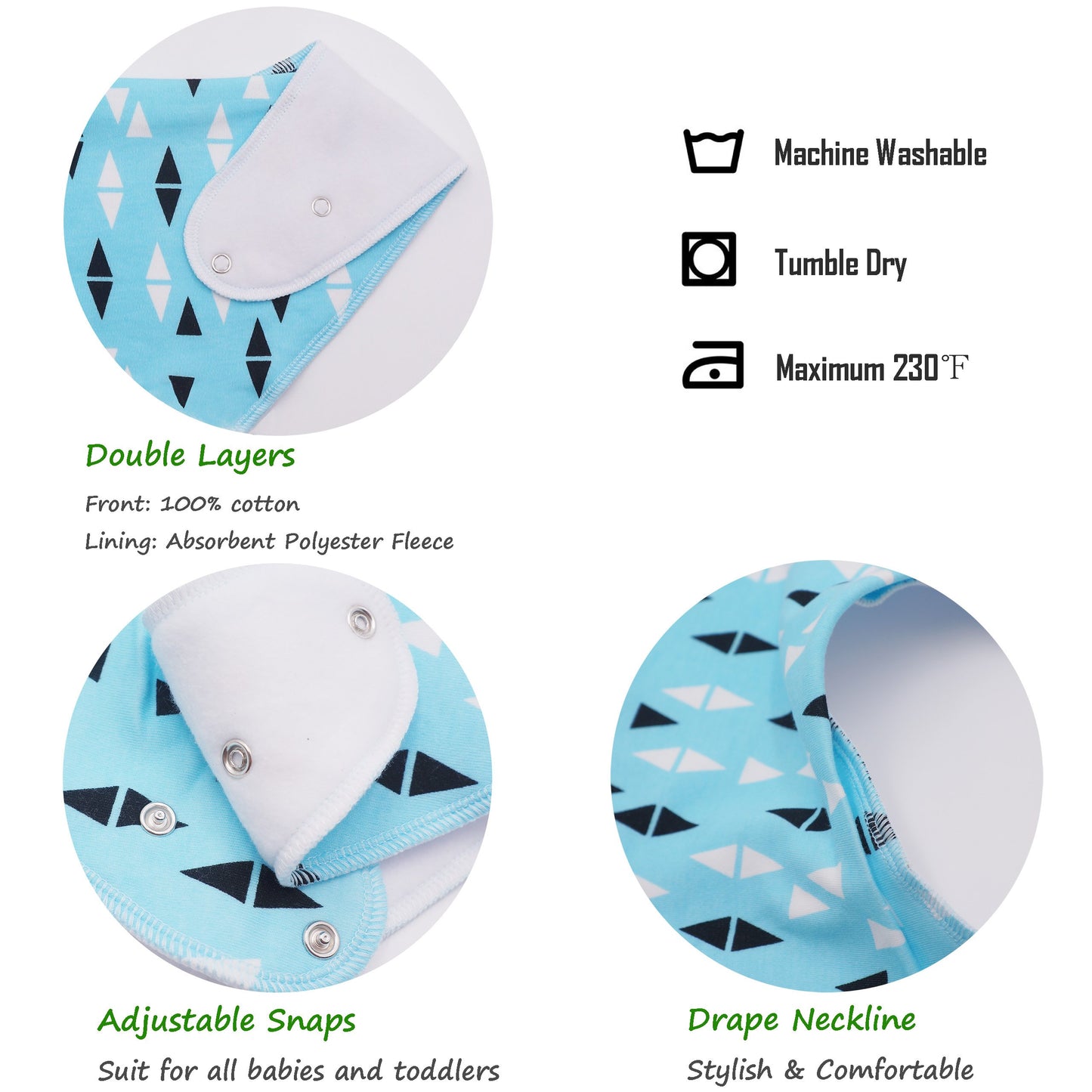 Giftty Teething Bibs Baby Bibs Bandana Drool Bib With Bpa-Free Silicone Teether For Boys & Girls, Babies & Toddlers (5-Pack)