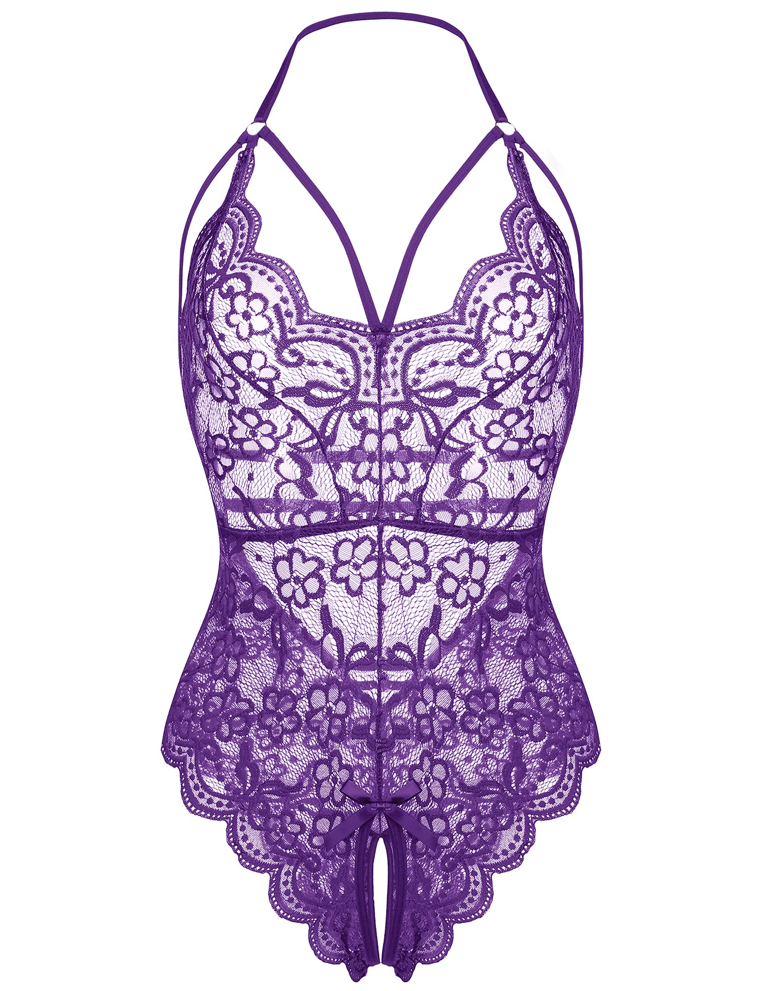 Lollo Vita Women 'S Exotic Lingerie Sets Strappy Babydoll Bodysuit Lace Trim Ted WBBAPB09198JV3B