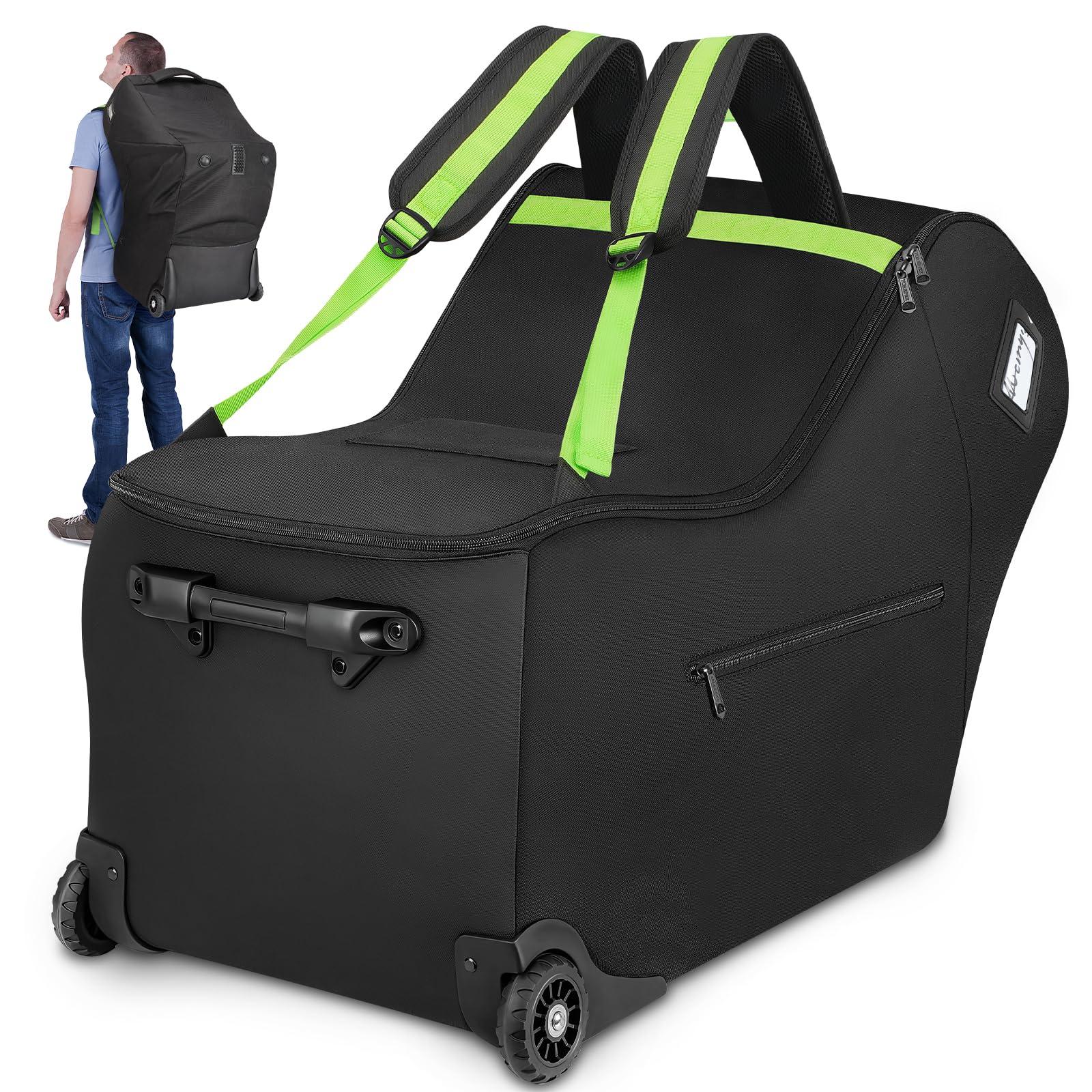 Yorepek Infant Car Seat Travel Bag With Wheels Compatible With Nuna Pipa Car Seat And Base, Carseat Cover For Airplane Travel Wi